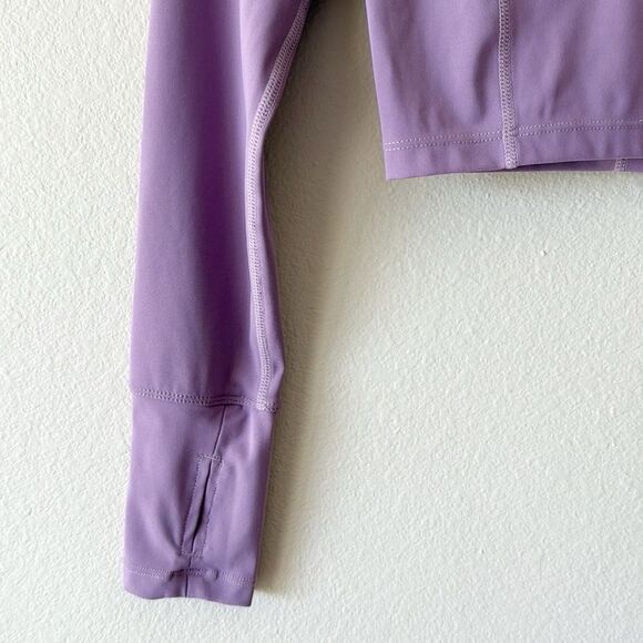 Baleaf Crewneck Thumbhole Athletic Activewear Long Sleeve Crop Top - Picture 6 of 11